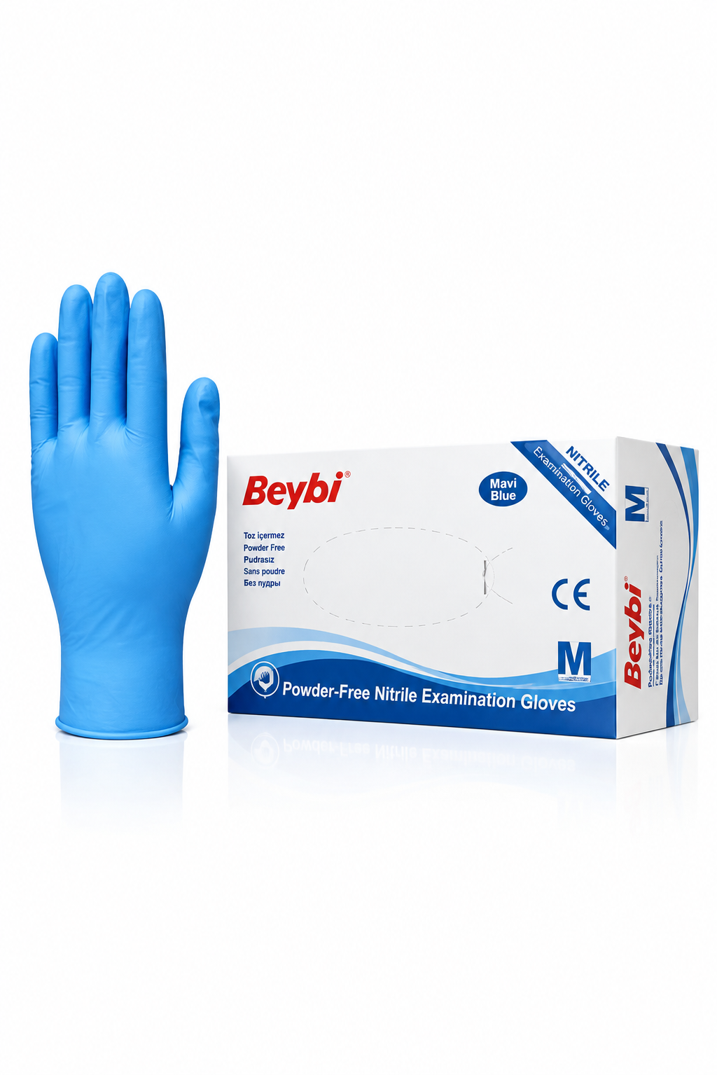 Beybi Mavi Nitril Eldiven - M Beden(1 Koli 20 Kutu) - Eldiven
